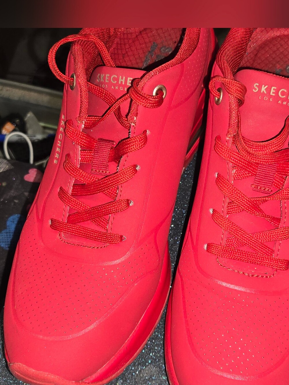 Skechers UNO Wedge Sneaker 8.5 Red With Box - Picture 3 of 7